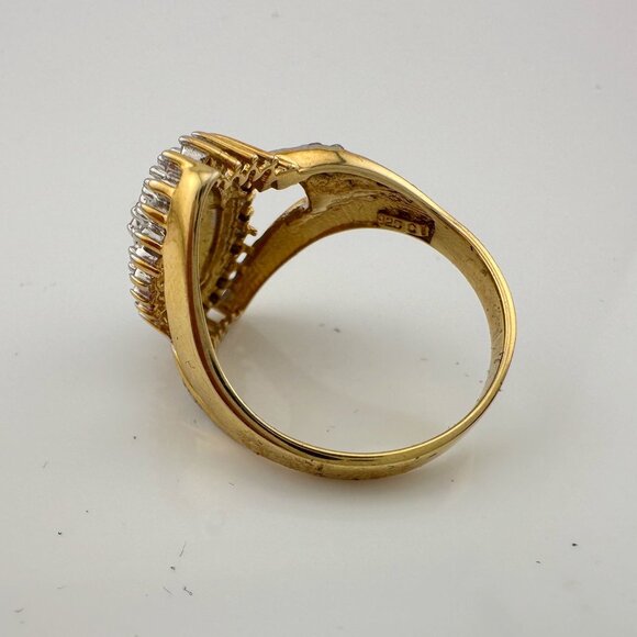 Marquise Cut 1/2 Carat Diamond Ring - Gold Overlaying Sterling Silver Size 8 - Picture 14 of 16